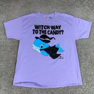 SeaWorld Shirt Mens Extra Large Purple Witch Way To The Candy Halloween Whale
